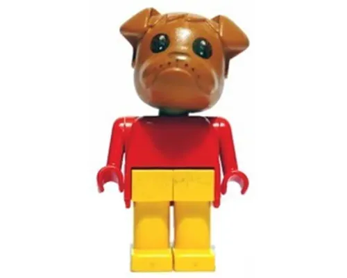 Fabuland Bulldog - Barty Bulldog (Fire Chief), Brown Head, Yellow Legs Image