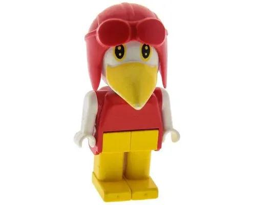 Fabuland Bird - Sandy Seagull / Albert Albatross, Red Pilot Helmet, White Head Image