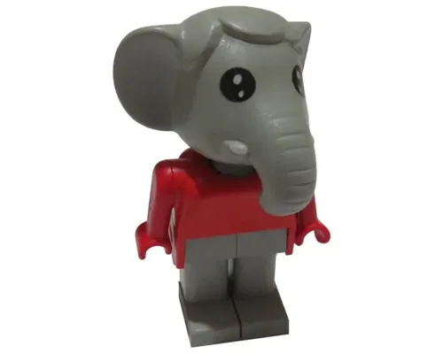 Fabuland Elephant - Edward Elephant, Light Gray Legs, Red Top and Arms Image