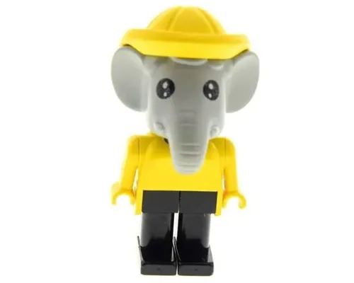 Fabuland Elephant - Edward Elephant, Black Legs, Yellow Raincoat and Hat, Black Eyes Image