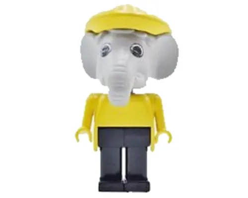 Fabuland Elephant - Edward Elephant, Black Legs, Yellow Raincoat and Hat, White Eyes Image