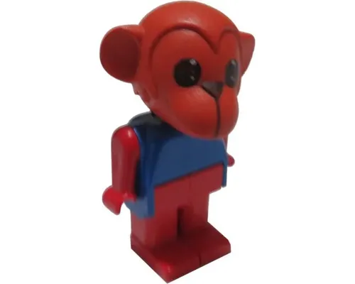 Fabuland Monkey - Mark Monkey, Red Head, Legs and Arms, Blue Top Image