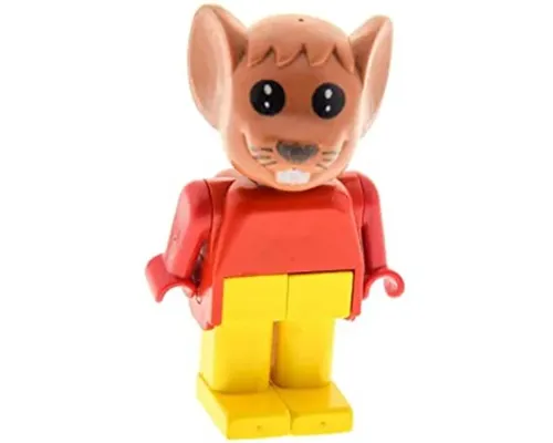 Fabuland Mouse - Maximillian Mouse (Max), Brown Head, Yellow Legs, Red Top Image