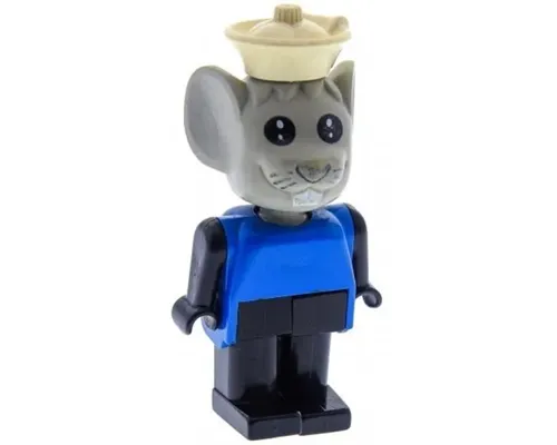 Fabuland Mouse - Mortimer Mouse (Morty), Light Gray Head, Blue Top, White Sailor Hat Image