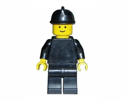 Plain Black Torso with Black Arms, Black Legs, Black Fire Helmet Image