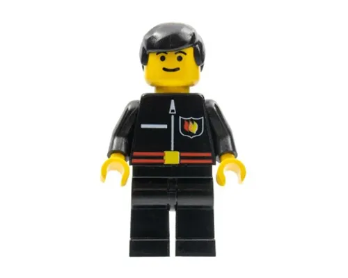 Fire - Flame Badge and Straight Line, Black Legs, Black Male Hair Image