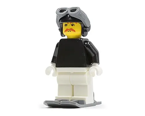 FIRST LEGO League (FLL) Climate Connections Skier Male Black Top, Black Aviator Cap Image