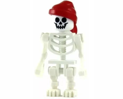 Skeleton, Fantasy Era Torso with Standard Skull, Mechanical Arms, Red Bandana with Single Tail in Back Image