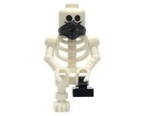 Skeleton with Standard Skull, Scarf, Bent Arms and Short Black Leg Image