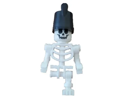 Skeleton - Standard Skull, Bent Arms Horizontal Grip, Black Shako Hat, Single Leg Image