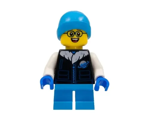 Child - Boy, Black Ice Planet Coat, Dark Azure Short Legs, Dark Azure Beanie, Glasses Image