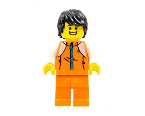 Man, Orange Tracksuit, Black Hair Image