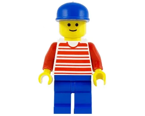 Horizontal Lines Red - Red Arms - Blue Legs, Blue Cap Image