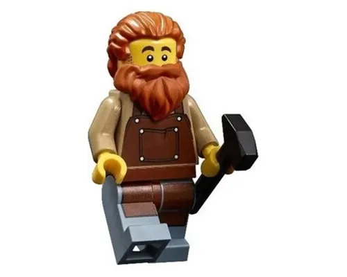 Blacksmith - Male, Reddish Brown Apron, Dark Orange Beard Image