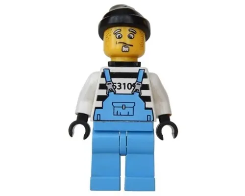 Xtreme Stunts Brickster Henchman with Medium Blue Overalls #1 with Neck Bracket Image