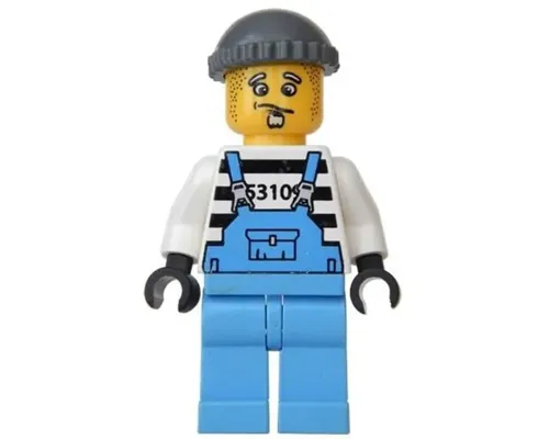 Xtreme Stunts Brickster Henchman with Medium Blue Overalls #1, Dark Bluish Gray Knit Cap Image