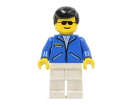 Jacket Blue - White Legs, Black Male Hair, Sunglasses Image