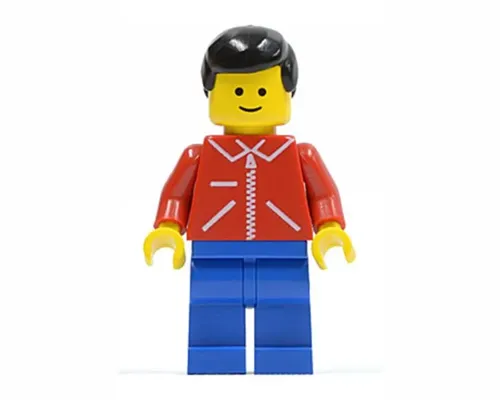 Jacket Red with Zipper - Red Arms - Blue Legs, Black Male Hair Image