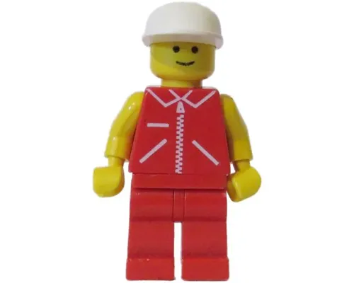 Jacket Red with Zipper - Yellow Arms - Red Legs, White Cap Image