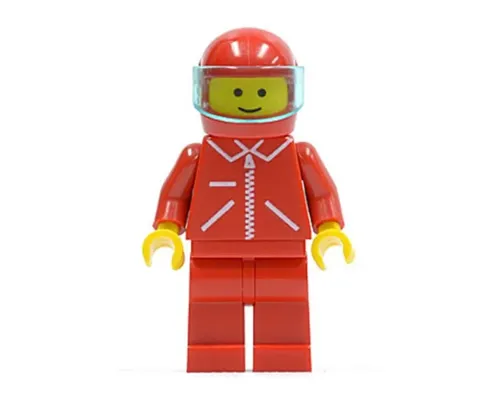 Jacket Red with Zipper - Red Arms - Red Legs, Red Helmet, Trans-Light Blue Visor Image