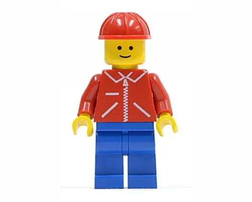 Jacket Red with Zipper - Red Arms - Blue Legs, Red Construction Helmet Image