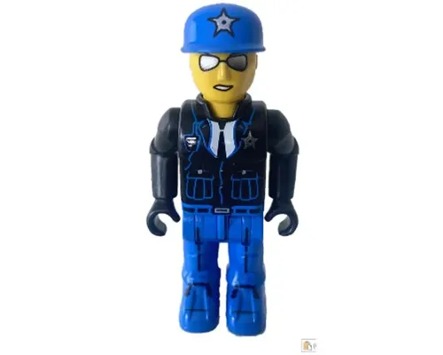 Police - Blue Legs, Black Jacket, Blue Cap with Star, Sunglasses Image