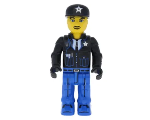 Police - Blue Legs, Black Jacket, Black Cap with Star Image