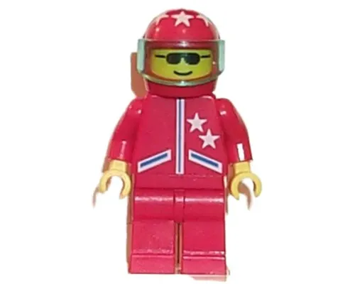 Jacket 2 Stars Red - Red Legs, Red Helmet 7 White Stars, Trans-Light Blue Visor Image