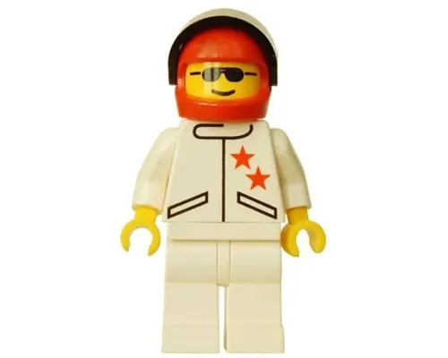 Jacket 2 Stars White - White Legs, Red Helmet, Black Visor Image