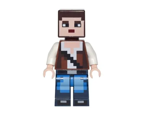 Minecraft Skin 3 - Pixelated, Reddish Brown Vest with Strap and Blue Jeans Image