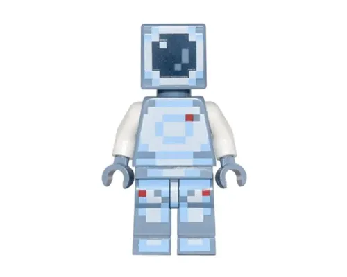 Minecraft Skin 4 - Pixelated, White and Bright Light Blue Spacesuit and Dark Blue Visor Image