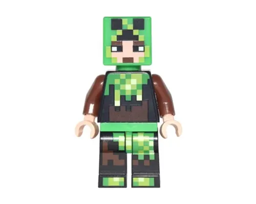 Minecraft Skin 6 - Pixelated, Bright Green and Dark Brown Creeper Costume Image