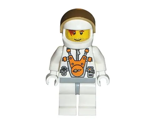 Mars Mission Astronaut with Helmet and Red-Brown Hair over Eye and Stubble Image