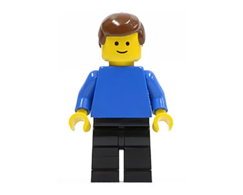 Plain Blue Torso with Blue Arms, Black Legs, Brown Male Hair Image