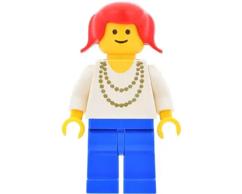 Necklace Gold - Blue Legs, Red Pigtails Hair Image