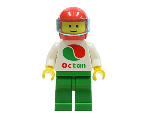 Octan - White Logo, Green Legs, Red Helmet, Trans-Light Blue Visor Image