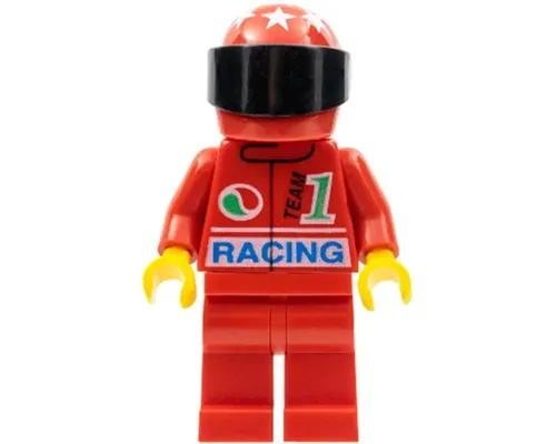 Octan - Racing, Red Legs, Red Helmet 7 White Stars, Black Visor Image