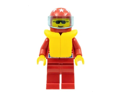 Octan - Racing, Red Legs, Red Helmet 7 White Stars, Trans-Light Blue Visor, Life Jacket Image