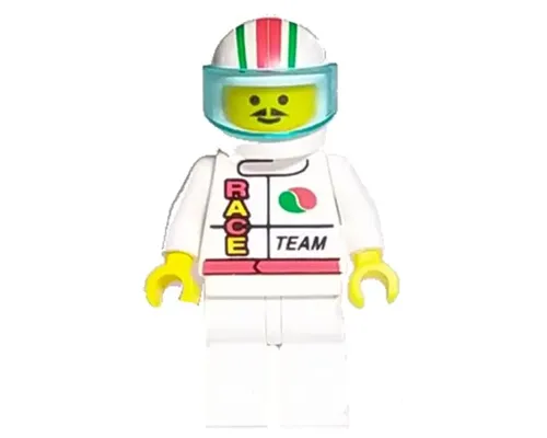 Octan - Race Team, White Legs, White Red/Green Striped Helmet, Trans-Light Blue Visor Image