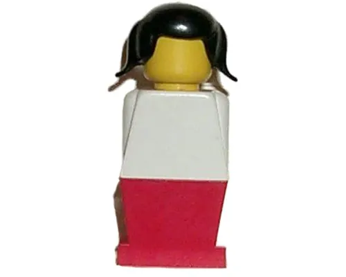 Legoland - White Torso, Red Legs, Black Pigtails Hair Image