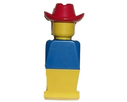 Legoland - Blue Torso, Yellow Legs, Red Cowboy Hat Image