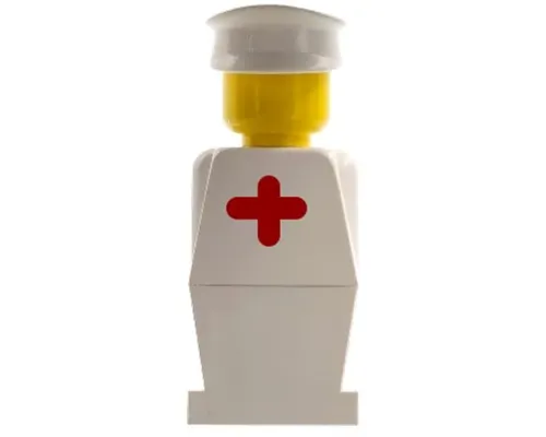 Legoland - White Torso, White Legs, White Hat, Red Cross Sticker Image