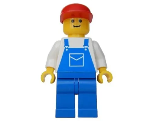 Overalls Blue with Pocket, Blue Legs, Red Cap Image