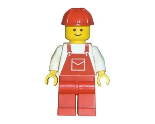 Overalls Red with Pocket, Red Legs, Red Construction Helmet Image