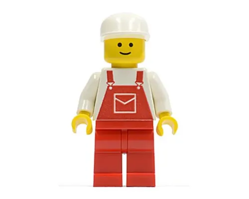 Overalls Red with Pocket, Red Legs, White Cap Image