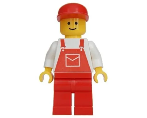 Overalls Red with Pocket, Red Legs, Red Cap Image