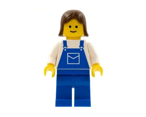 Overalls Blue with Pocket, Blue Legs, Brown Female Hair Image