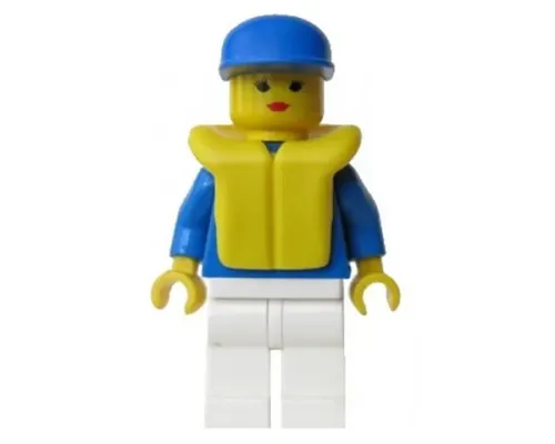 Jogging Suit - White Legs, Blue Cap, Life Jacket Image