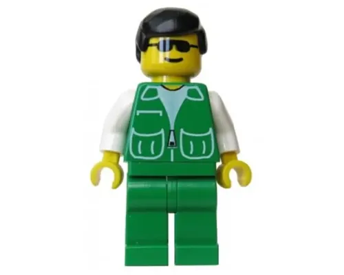 Jacket Green with 2 Large Pockets - Green Legs, Black Male Hair Image