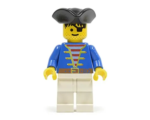 Pirate Blue Jacket White Legs, Black Pirate Triangle Hat Image